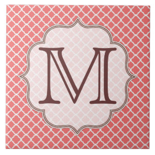 Grijze Quarterfoil Latti Monogram - tegel Tegeltje