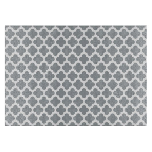 Grijze Quatrefoil Glass Cutting Board Snijplank (Voorkant)