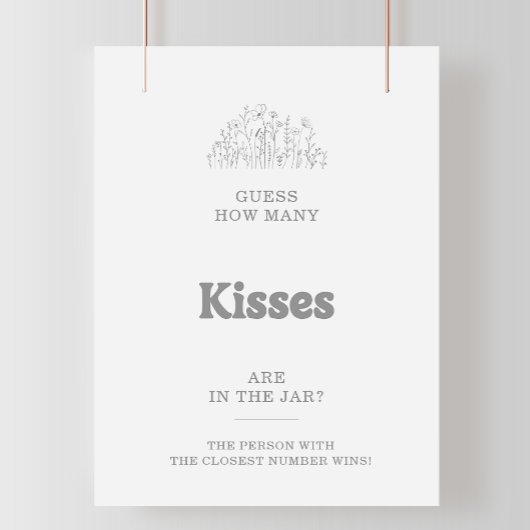 Grijze raad hoeveel kussen bruidsfeest spel  poster