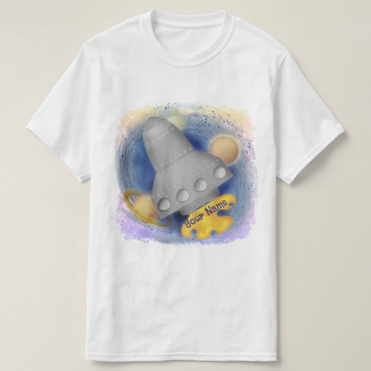 Grijze raket T-shirt (Design voorkant)