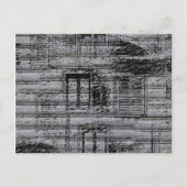 grijze ramen en krabbels op metalen met getexturee briefkaart (Voorkant)