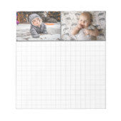 Grijze rand 2 Fotorasterpatroon Notitieblok (Voorkant)