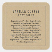 Grijze rand en lijningrediënten Lijst Kraft Label (Voorkant)