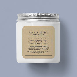 Grijze rand en lijningrediënten Lijst Kraft Label