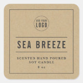 Grijze rand en lijnkraft toevoegen vierkante sticker (Voorkant)