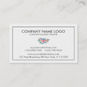 Grijze rand Kleurrijke Waterverf Flowers Visitekaartje (Achterkant)