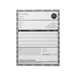 Grijze rand Minimalistische zakelijke factuur Sjab Notitieblok