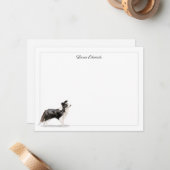 Grijze rand van de rand Persoonlijke Nota Kaart Notitiekaartje (Voorkant / Achterkant in situ)