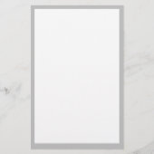 Grijze Rand Zilveren Grijs Wit Aangepaste Kleur Briefpapier (Voorkant)