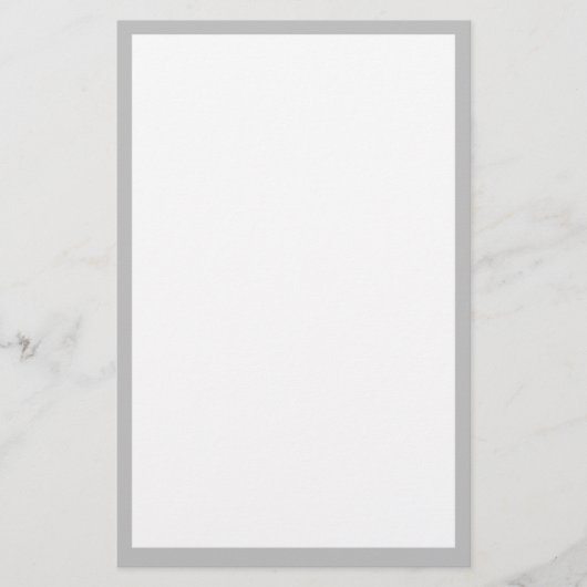 Grijze Rand Zilveren Grijs Wit Aangepaste Kleur Briefpapier (Voorkant)
