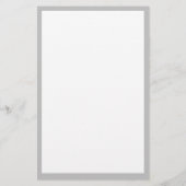 Grijze Rand Zilveren Grijs Wit Aangepaste Kleur Briefpapier (Achterkant)