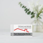 Grijze Re-bar Lines Betonlaag Rood Dak Visitekaartje (Staand voorkant)