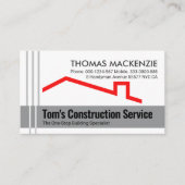 Grijze Re-bar Lines Betonlaag Rood Dak Visitekaartje (Voorkant)