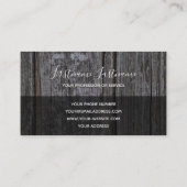 Grijze rechthoek monogram oppervlak grijze buitenk visitekaartje (Achterkant)