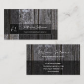 Grijze rechthoek monogram oppervlak grijze buitenk visitekaartje (Voorkant / Achterkant)