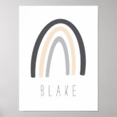 Grijze regenboognaam Nursery Decor Poster (Voorkant)