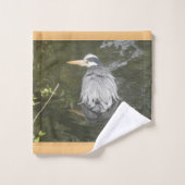 Grijze Reiger Bad Handdoek Set (Wasdoekje)