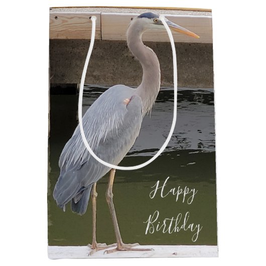 Grijze Reiger Medium Cadeauzakje (Voorkant)