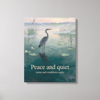Grijze Reiger Mistige Moerasdageraad Ingepakt Canv Canvas Afdruk