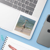 Grijze Reiger Sticker (Laptop met iPhone)