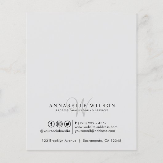 Grijze reiniging flyer (Achterkant)