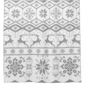 Grijze rendieren en sneeuwvlokken patroon douchegordijn (Voorkant)