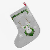 Grijze rendieren stoppen grote kerstsok (Achterkant (Hangend))