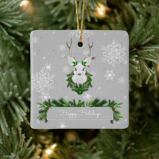 Grijze rendierkeramisch Ornament (Boom)