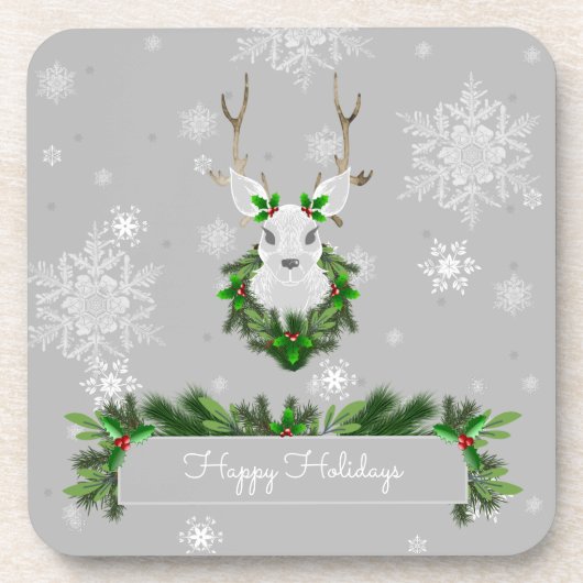 Grijze rendierplastic Onderzetter (Voorkant)