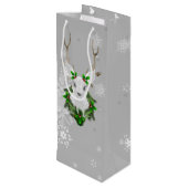 Grijze rendierwijn Gift Bag Wijn Cadeautas (Achterkant Gekanteld)