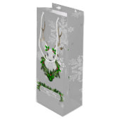 Grijze rendierwijn Gift Bag Wijn Cadeautas (Voorkant Gekanteld)