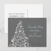 Grijze reservegrootte-vakantieboom sparen het Brie Aankondigingskaart (Voorkant / Achterkant)