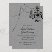 Grijze restaurantopening met Chandelier Kaart (Voorkant / Achterkant)