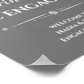 Grijze Retro Eat Drink worden verloofd Verloving Poster (Hoek)