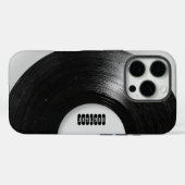 Grijze Retro Vinylen Plaat Met Aangepaste Naam Case-Mate iPhone Case (Achterkant (horizontaal))