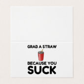 Grijze riem Je hebt een sukkel Visitekaartje (Buitenkant ongevouwen)