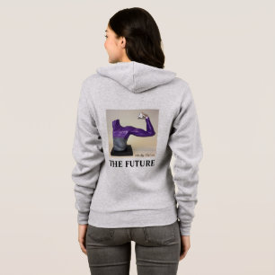 Grijze ritssluiting voor vrouwen hoodie