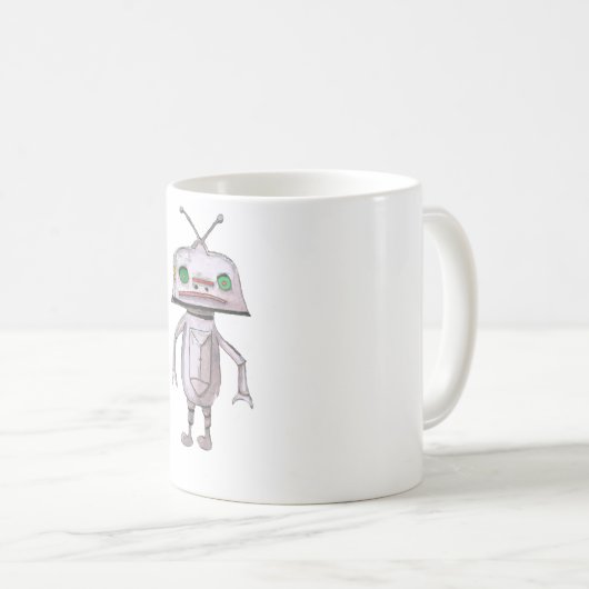 Grijze Robot 11 oz Klassieke witte Mok (Voorkant rechts)