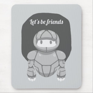 Grijze robot op grijs is vriendelijk muismat