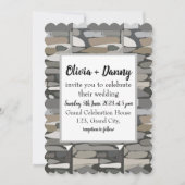 Grijze Rock Stone Patroon Bruiloft uitnodiging (Voorkant)