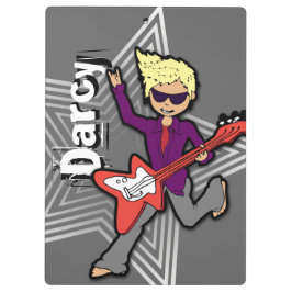 Grijze rockster gitaar jongen blonde naam klembord