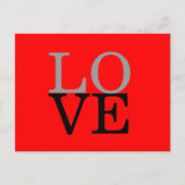 Grijze Rode Achtergrond Liefde Bruiloft Briefkaart (Voorkant)