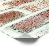 Grijze rode bakstenen Wandachtergrond Brick textuu Poster (Hoek)