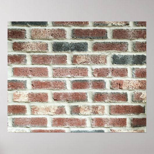 Grijze rode bakstenen Wandachtergrond Brick textuu Poster (Voorkant)