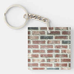 Grijze rode bakstenen Wandachtergrond Brick textuu Sleutelhanger