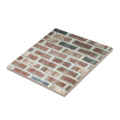 Grijze rode bakstenen Wandachtergrond Brick textuu Tegeltje (Zijkant)