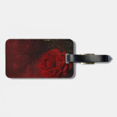 Grijze rode bloemgouddruppels Glittermonogram Bagagelabel (Achterkant horizontaal)