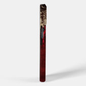 Grijze rode bloemgouddruppels Glittermonogram Case-Mate iPhone Case (Achterkant / Rechts)