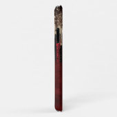 Grijze rode bloemgouddruppels Glittermonogram Case-Mate iPhone Case (Achterkant/rechts)