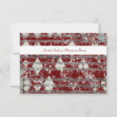 grijze rode Chevron Music rsvp met enveloppen (Achterkant)